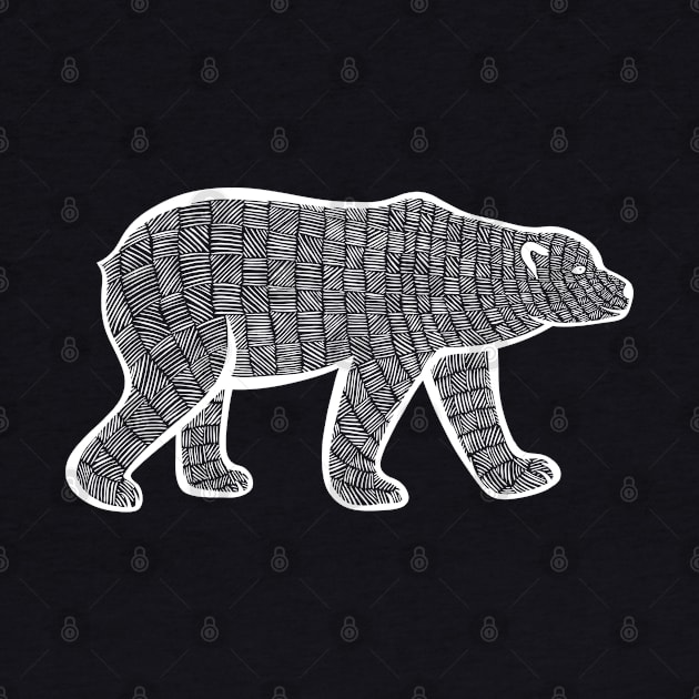 Polar Bear - animal lovers hand drawn design by Green Paladin